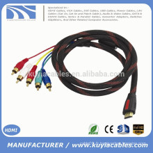 1.5 m / 5ft HDMI mâle à 5 RCA RGB Audio Vidéo Câble de composant AV avec nylon